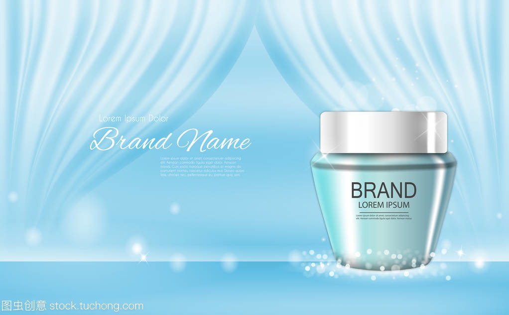 3D写实插画化妆品 广告与杂志背景设计的创新模板