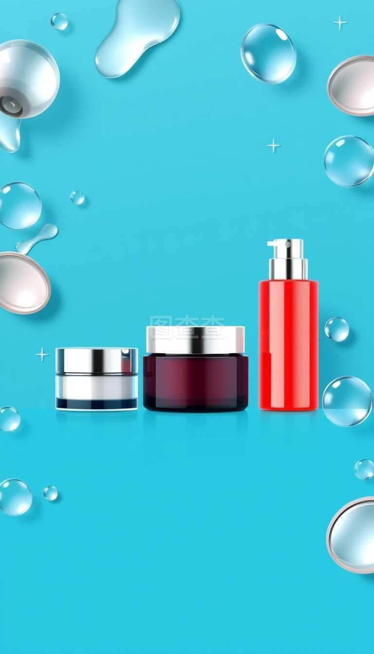 化妆品3D写实矢量图示 为广告与杂志注入科技美感